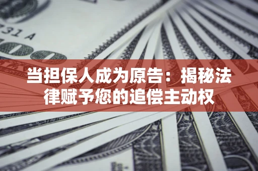 北京当担保人成为原告:揭秘法律赋予您的追偿主动权 北京当担保人成为原告:揭秘法律赋予您的追偿主动权