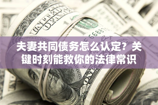 北京夫妻共同债务怎么认定？关键时刻能救你的法律常识